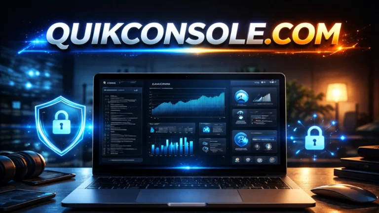 QuikConsole com user interface clean layout aur dashboard components